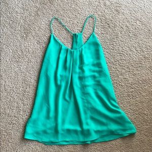 Green spaghetti strap top